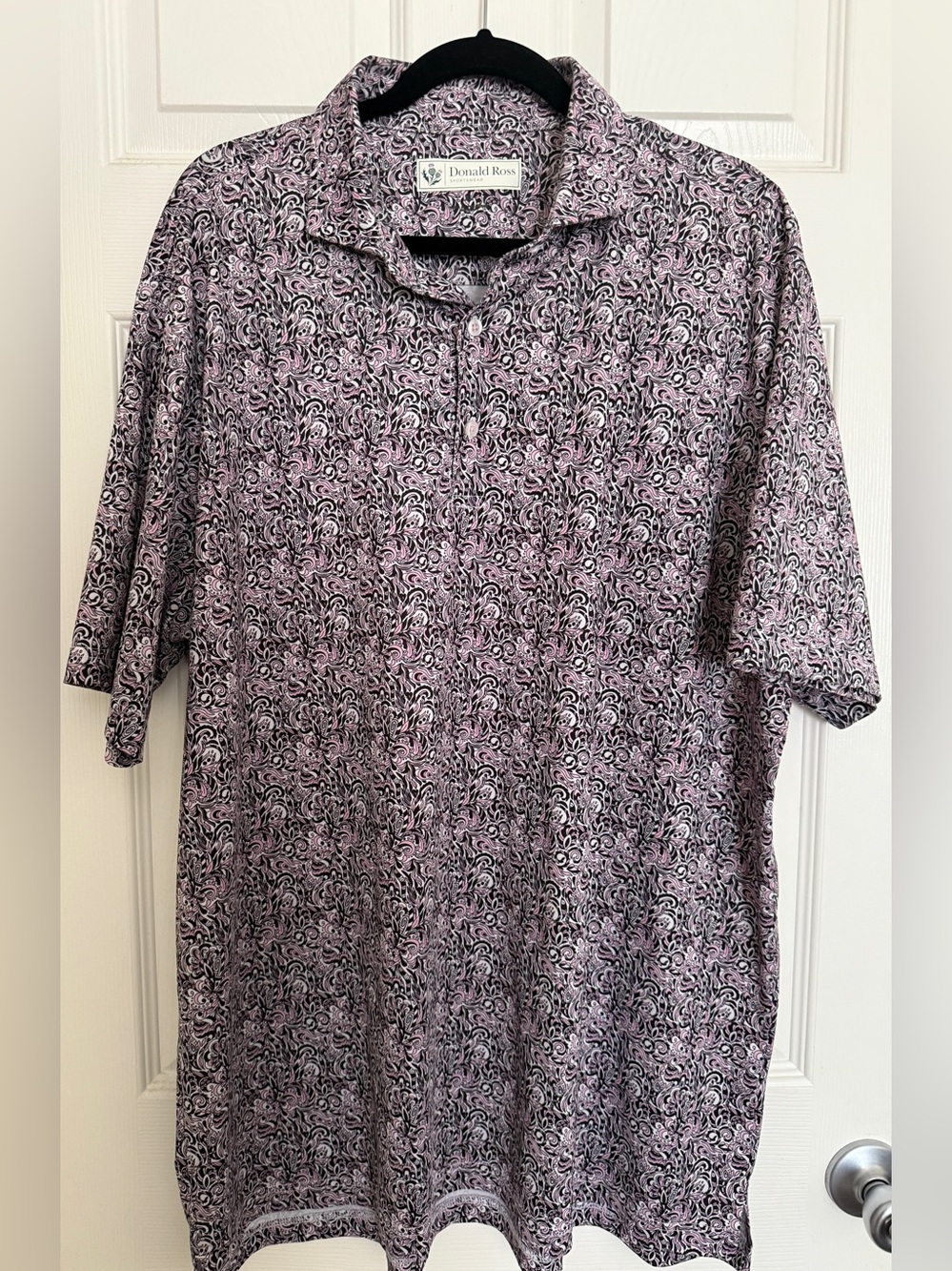 Donald Ross Men’s Golf Polo Paisley Print XL